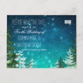 スターライトナイトフォレストの結婚式の日付を保存 案内ポストカード (裏面)