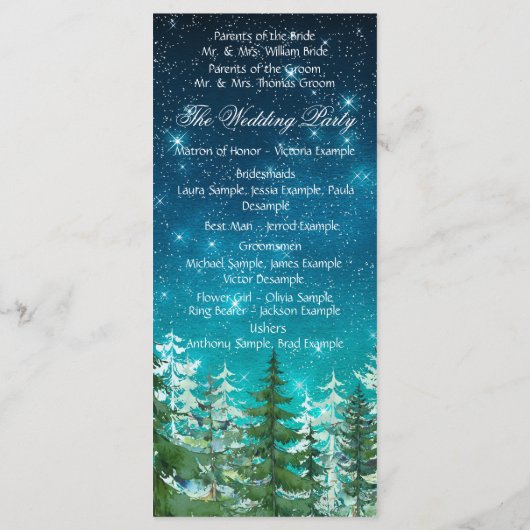 スターライトナイト結婚フォレストの儀式の順序 プログラム (裏面)