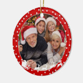 スターライトパターン1枚フォトクリスマス セラミックオーナメント (左)