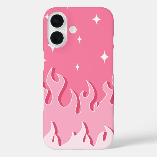 スターライトピンクの炎 – 美的Y2K Case-Mate iPhoneケース (裏面)