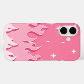 スターライトピンクの炎 – 美的Y2K Case-Mate iPhoneケース (裏面 (横))