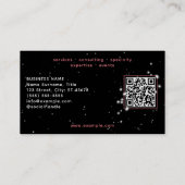 スターライトピンクハートポープリントペットシッター黒 名刺 (裏面)