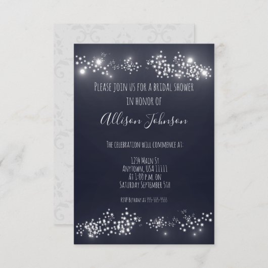 スターライトブライダルシャワーへの招待 招待状 (正面/裏面)