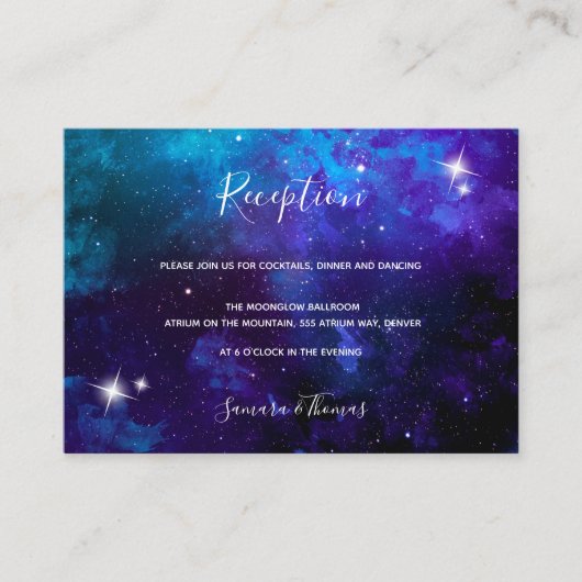 スターライトブルー結婚スカイ エンクロージャーカード (正面)