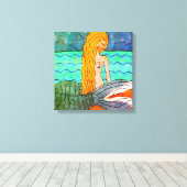 スターライトマーメイド抽象芸術アートキャンバスプリント キャンバスプリント (インサイチュ (ウッドフロア))