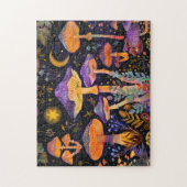 スターライト下の紫のファンタジーキノコ ジグソーパズル (縦)