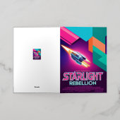 スターライト反乱レトロポップ・アートの文化手帳80s 箔グリーティングカード (外側レイダウン)