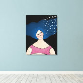 スターライト抽象芸術デジタル絵画の女性 キャンバスプリント (インサイチュ (ウッドフロア))