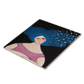 スターライト抽象芸術デジタル絵画の女性 タイル (側面)