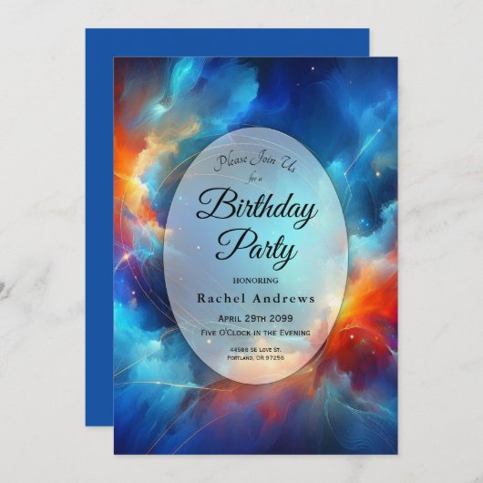 スターライト融合の火と氷の誕生日パーティー 招待状 (正面/裏面)