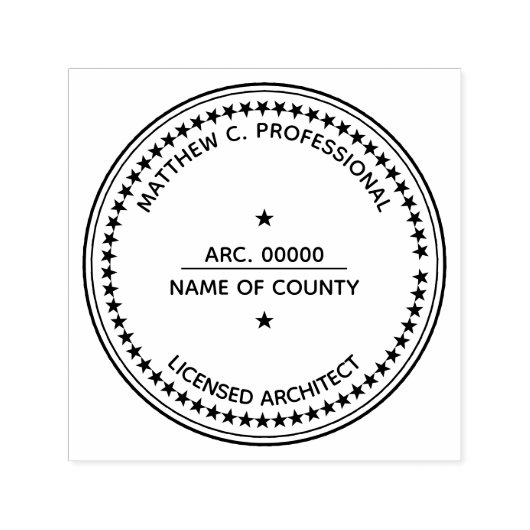 スターラウンドDIYを使用したライセンスアーキテクトLLCスタンプ セルフインキングスタンプ (デザイン)