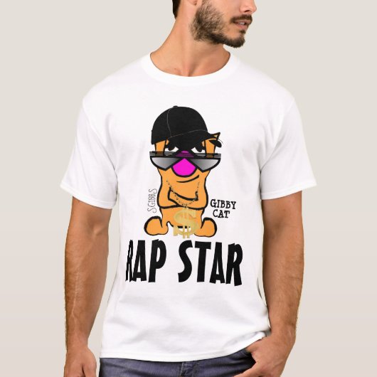 スターラップの、ヒップホップ、ジビー猫、おもしろいTシャツ Tシャツ (正面)