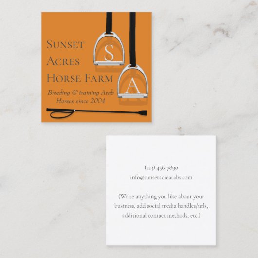 スターラッモノグラムのプアイロンオレンジエクエストランスクエア スクエア名刺 (正面/裏面)