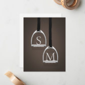 スターラッモノグラムのプアイロンズダークブラウン馬術 ノートカード (正面/裏面インサイチュ)