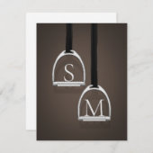 スターラッモノグラムのプアイロンズダークブラウン馬術 ノートカード (正面/裏面)