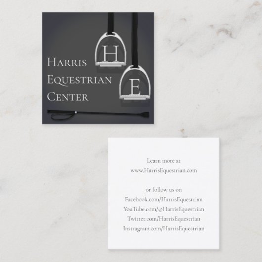 スターラッモノグラムのプアイロンダークグレーエクエストリアン スクエア名刺 (正面/裏面)
