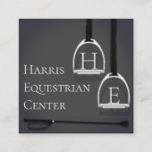 スターラッモノグラムのプアイロンダークグレーエクエストリアン スクエア名刺 (正面)