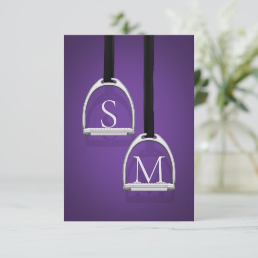 スターラッモノグラムのプアイロンダークパープルエクエストリアン サンキューカード (スタンド正面)