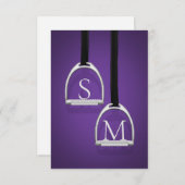 スターラッモノグラムのプアイロンダークパープルエクエストリアン サンキューカード (正面/裏面)