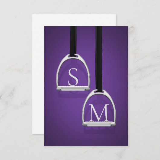 スターラッモノグラムのプアイロンダークパープルエクエストリアン サンキューカード (正面/裏面)