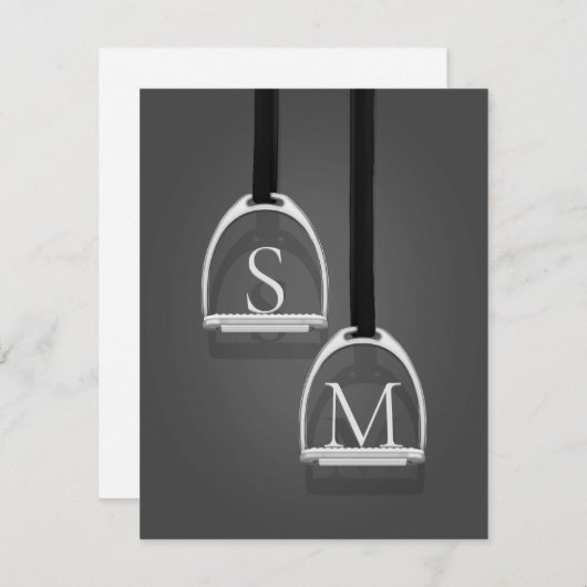 スターラッモノグラムのプアイロンミディアムグレー騎馬団 ノートカード (正面/裏面)