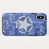 スターラベルデカールネイビーブルー迷彩柄 Case-Mate iPhoneケース (裏面(横))