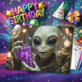 スターラーエイリアン | ぶどうの誕生日おめでとうございます カード