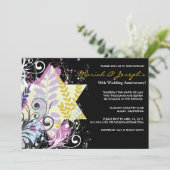 スターリッシュなユダヤ教の結婚記念日パーティー招待状 招待状 (スタンド正面)