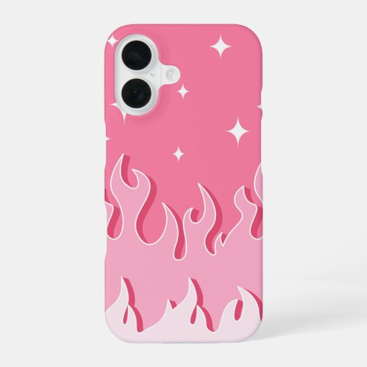 スターリットピンクの炎 - 美意識Y2K iPhone 16ケース (裏面)