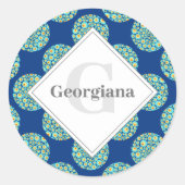 スターリモノグラムのーナイトオンシードードル水玉模様 ラウンドシール (正面)