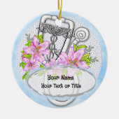 スターリリーステソスコープカスタムナースオーナメント セラミックオーナメント (正面)