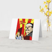 スターリンのポートレートの赤狩りのソビエト連邦ポスター カード (黄色い花)