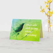 スターリングオンツリーブランチインメイズソング引用文 カード (黄色い花)