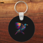 スターリングクールバードスリット動物イラストレーションタイディ キーホルダー (正面)