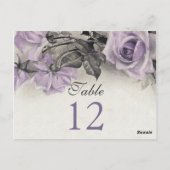 スターリングシルバーパープル結婚バラのテーブルカード ポストカード (裏面)
