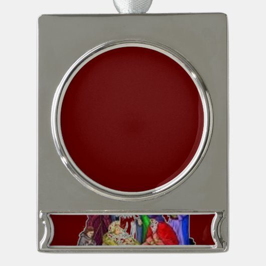 スターリング銀カスタムオーナメント保存酒 シルバープレートバナーオーナメント (正面)