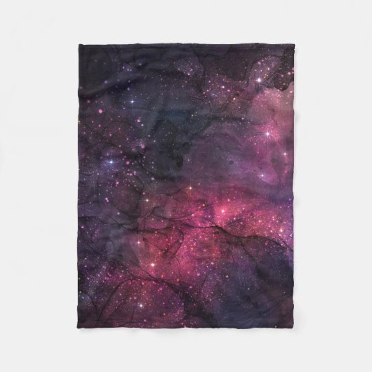スターリーな星々 宇宙 銀河惑星柄 フリースブランケット (正面)