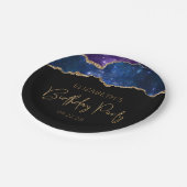 スターリーアゲテグードブルーパープルバースデーパーティー ペーパープレート (アングル)