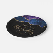 スターリーアゲートグードブルーパープル18th誕生日パーティー ペーパープレート (アングル)