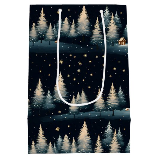 スターリーウィンターフォレストナイト抱き枕 ミディアムペーパーバッグ (裏面)