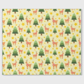 スターリーウッドランドクリスマストインデアイエローシームレス ラッピングペーパー (フラット)