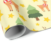 スターリーウッドランドクリスマストインデアイエローシームレス ラッピングペーパー (ロールコーナー)