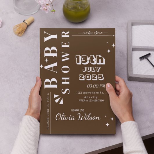 スターリーエレガンスベビーシャワー 招待状