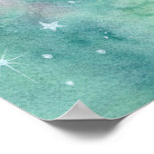 スターリーガーデン春フラワーフェアリー水のカラーアート ポスター (角)