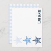 スターリーギンガム男の赤ちゃん文房具 ノートカード (正面/裏面)