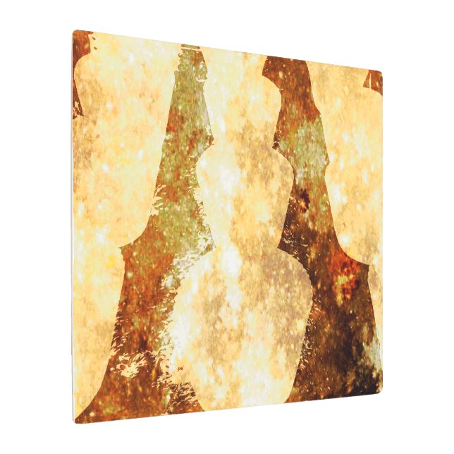 スターリークリスタルライトブラウン金ゴールドスターライトアート メタルプリント (アングル)