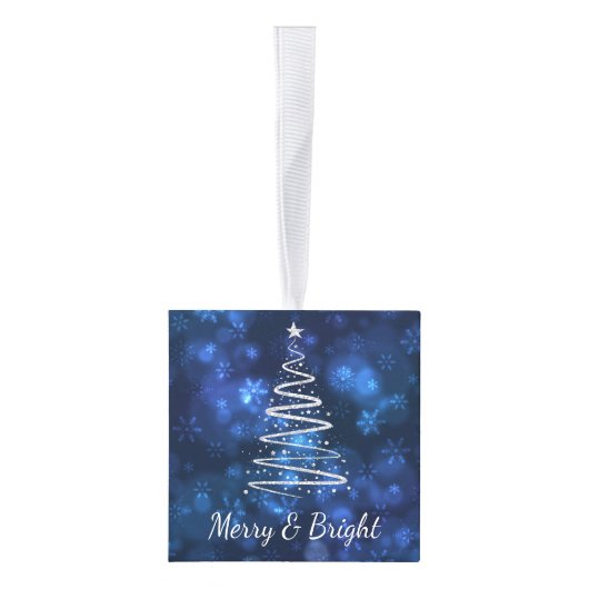 スターリークリスマスナイト恵み写真テンプレート キューブオーナメント (右)