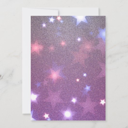 スターリーグリッタリーマゼンタ50誕生日招待状 招待状 (裏面)