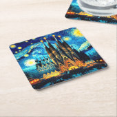 スターリーサグラダファミリアバルセロナ スクエアペーパーコースター (アングル)