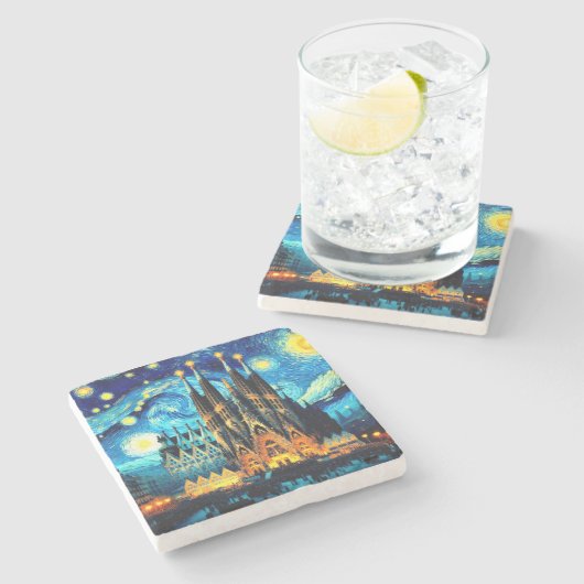 スターリーサグラダファミリアバルセロナ ストーンコースター (横)